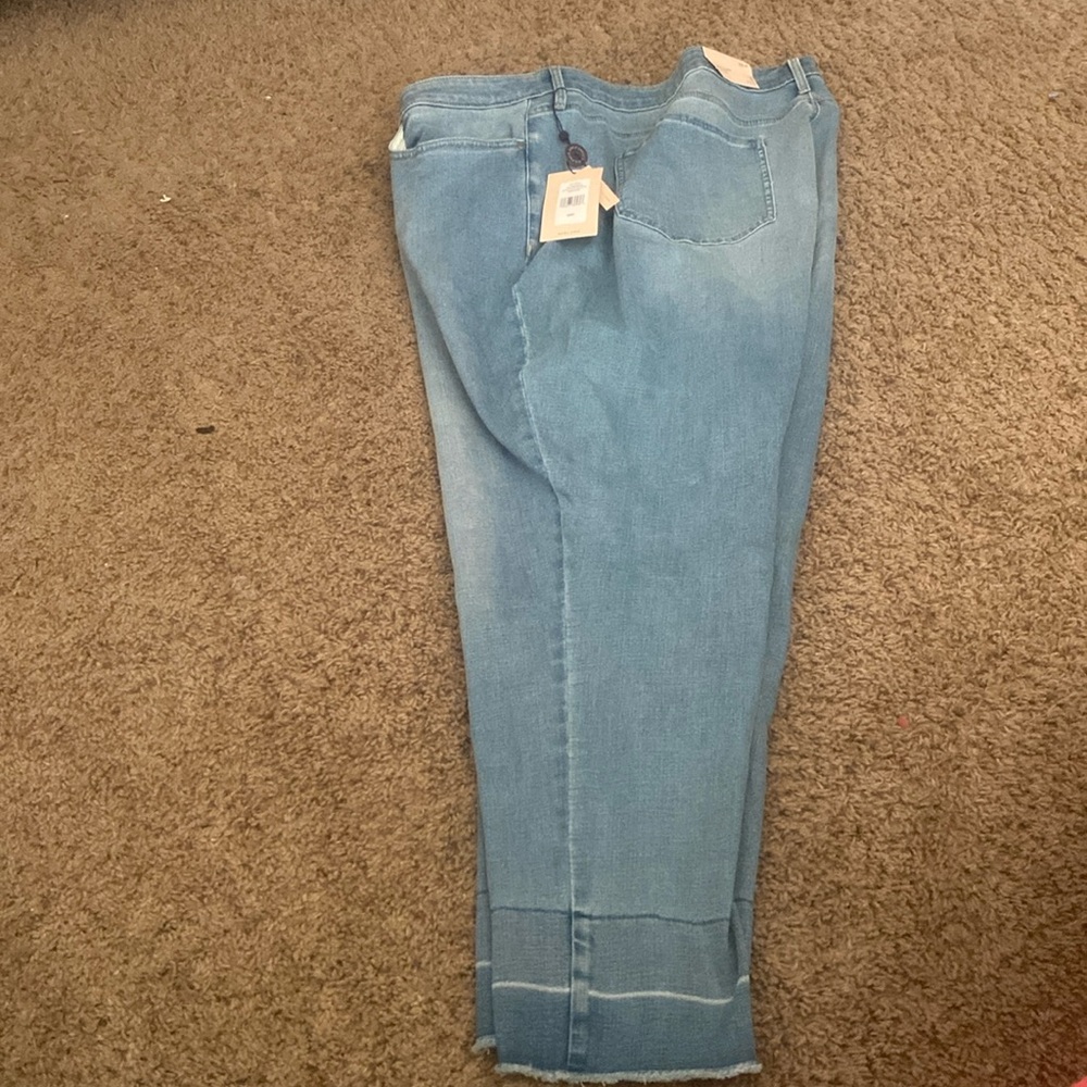 NYDJ Sheri Slim Ankle Jeans w/ Wide Shadow Hem - Essence